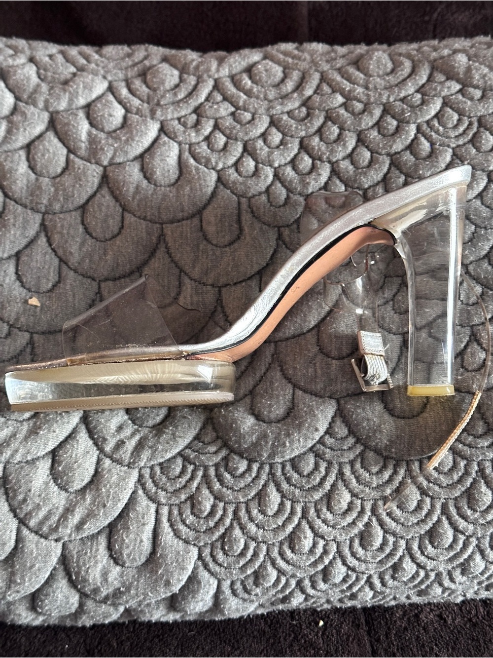 ๐ค ๐ฉถ Stuart Weitzman Vintage Y2K Clear Lucite Platform Sandals Heels 6.5B Spain - Picture 8 of 9